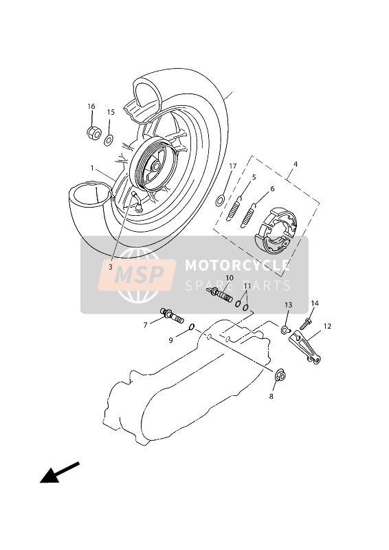 5C3F53380000, Cast Wheel, Rear, Yamaha, 0